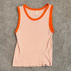 Bellerose Pink Tank with Bright Orange Trim